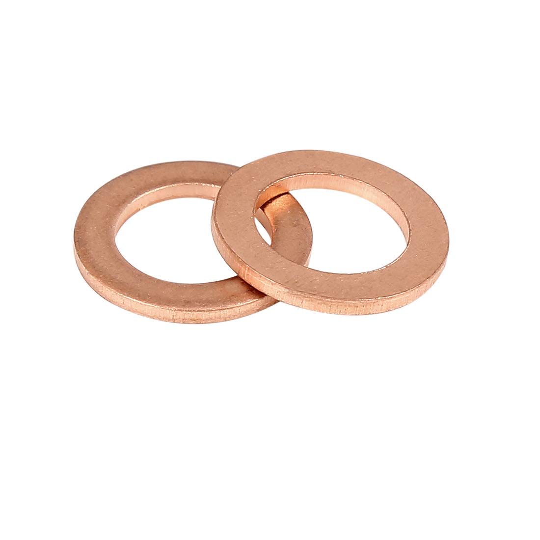 X AUTOHAUX 30pcs Copper Washer Flat Sealing Gasket Ring for Car 10 x 16 x 1.5mm, Rose Gold Tone, 8*18*1.5mm - Image 3