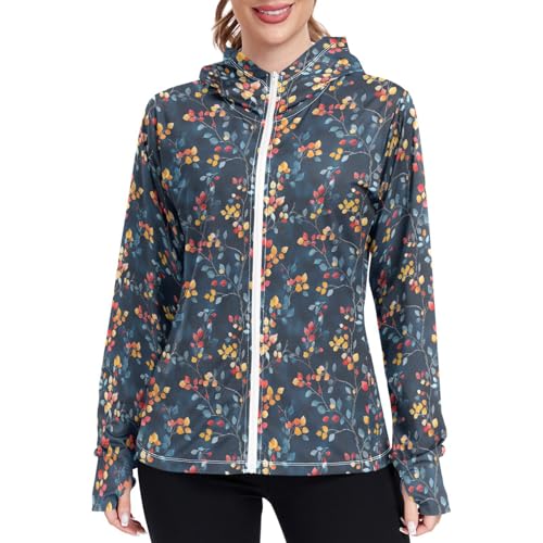 Womens Sun Protection Hoodie Jacket Lightweight Zip Up Jackets for Women UPF 50+ Clothing for Hiking Golf Cycling XL Vintage