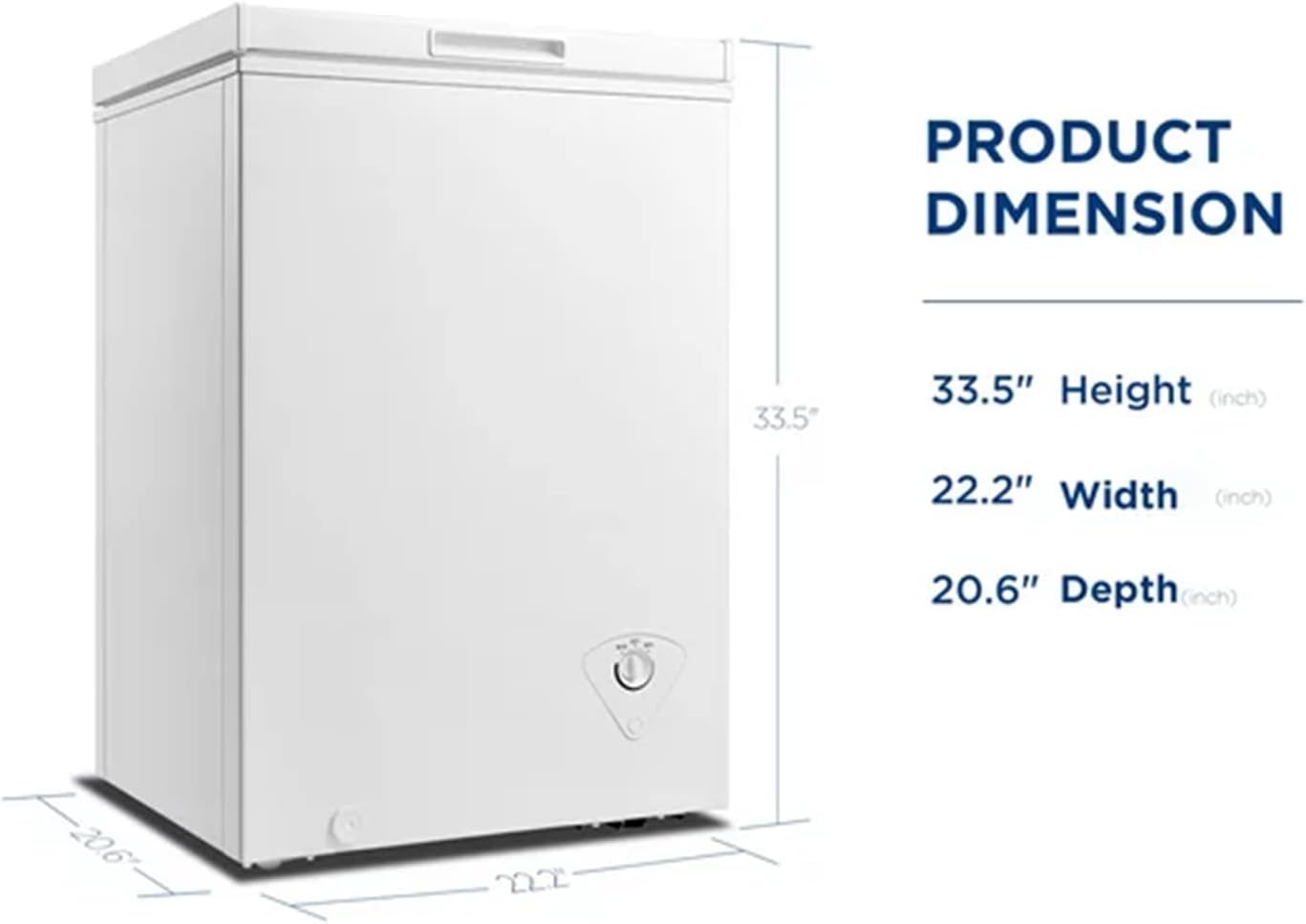 3.5 Cu.ft Chest Freezer, Compact Refrigerator Freestanding Deep Freezer for Kitchen Garage Frozen Food Meals Ice Cream Storaging, White