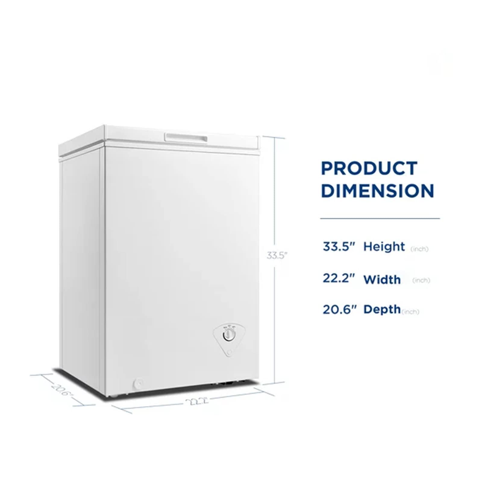 Flydem 3.5 Cu.Ft Chest Freezer, Compact Refrigerator Freestanding Deep Freezer For Kitchen Garage Frozen Food Meals Ice Cream Storaging, White on Fridge.com - View 6