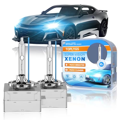 Image of 8000K D3S Xenon Headlight Bulb for Chevy Camaro Impala Corvette SS | High /Low Beam Xenon Light Fit for Chevy 2014-2020 Camaro 14-20 Impala 14-19 Corvette 14-17 SS, Long Lifespan, Pack 2
