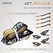 KODIAK STRAPS Adjustable Vehicle Tire Tie Down Straps Kit– 4pk Heavy Duty Tire Straps with Snap Hooks 10,000 lbs. Working Load 3333 lbs. Lasso 4 x Tow Strap Kit for Car, Truck, ATV Towing Accessories