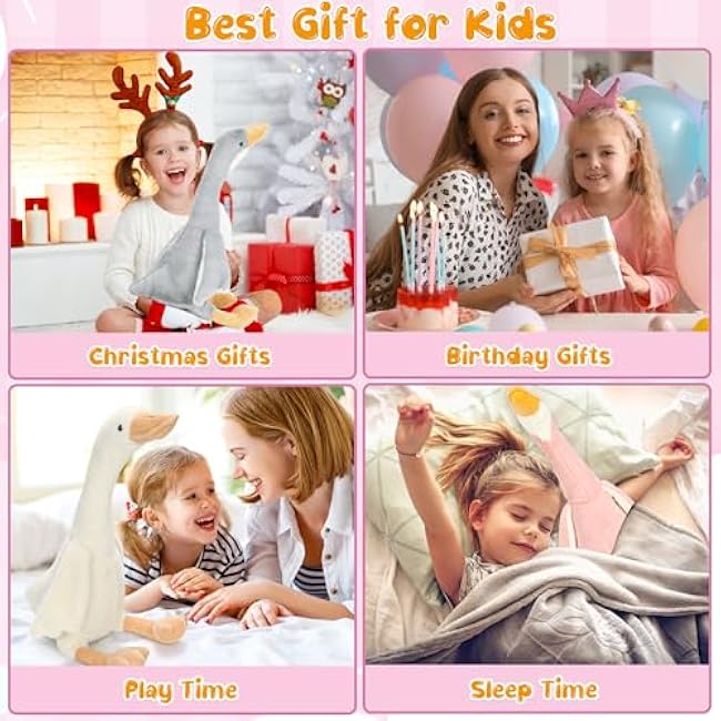 3pcs Goose Stuffed Animal Accessories - 15.7 Swan Stuffed Animal, Soft Smooth Goose Plush Toys, Cute Duck Stuffed Animal Toy, Goose Pillow Plush for Kids Boys Girls Sleeping Room Party Favors Gifts