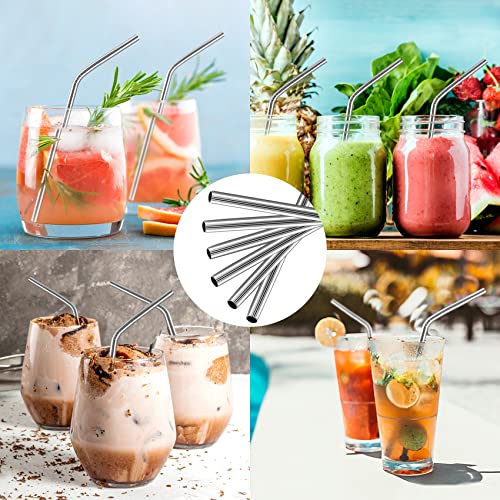 Acerich Set Of 6 Stainless Steel Straws, Reusable Metal Straws For 30 Oz & 20 Oz Tumblers Cups Mugs Cold Beverage, Free Cleaning Brush Included #TOP5