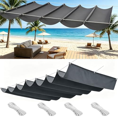 Toile d'ombrage vague rétractable pour protéger le repas du soleil