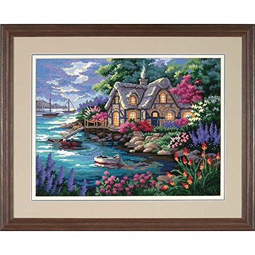 Image of Dimensions Needlepoint Kit, Cottage Cove, 16'' x 12''