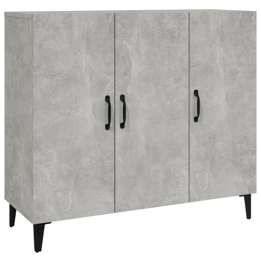 vidaXL Buffet Armoire de Rangement Organisateur de Maison Meuble de Rangement Armoire de Salon Intérieur Gris Béton Bois d'Ingénierie 90x34x80 cm