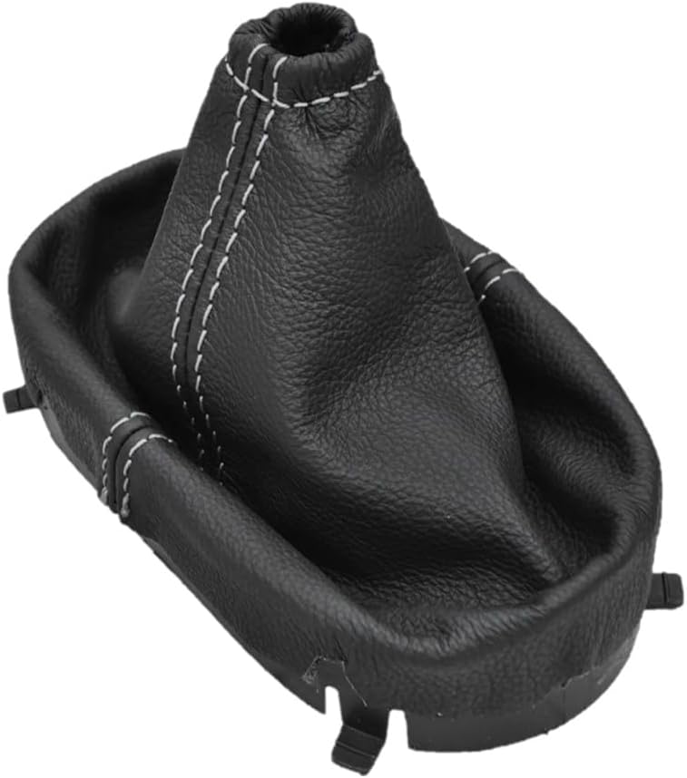Genuine Leather Shift Boot Cover Compatible with Chevrolet Corvette C6 2005 2006 2007 2008 2009 2010 2011 2012 2013 (Made in USA) (Red, Manual)