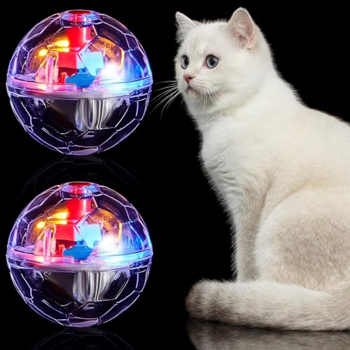 Sratte 2 Pcs Cat Ball Ghost Hunting Light up Cat Balls Toys Motio...