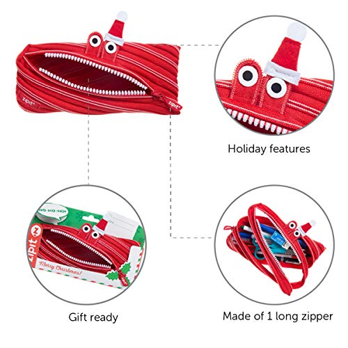 Image of ZIPIT Polyester Christmas Monster Pouch, Gift Pack, Red