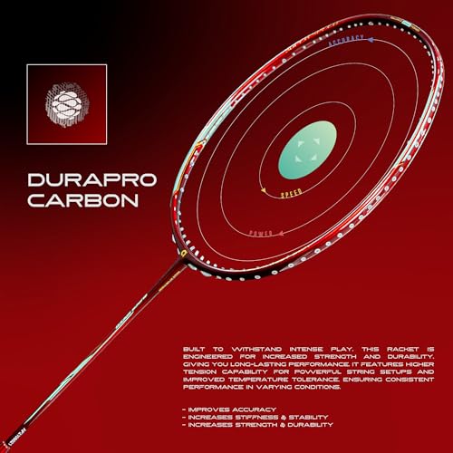Image of Apacs Super Speed (Unstrung) | World's First 5.5mm Slim Shaft | Aero Box Frame | Durapro Carbon + Power Booster Shaft | 32 lbs Max Tension | Slightly Head Heavy | 6U | Made in Vietnam (Maroon)