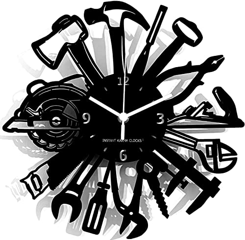 Reloj de Pared con Herramientas de Carpintero artístico, albañilería, hidráulico, mecánico, garajes, Herramientas, 30 x 30 cm Cover