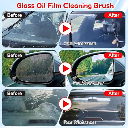 Oil Film Cleaning Brush, Handheld Glass Oil Film Remover, Q4 Glass Guard, Emulsion Cleaner for Car Window, Car Windshield Cleaning Brush, Ölfilm Entferner für Glasgriffe