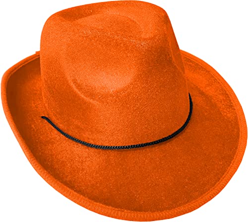 Adult's Orange Velvet Gangster Cowboy Hat Costume Accessory