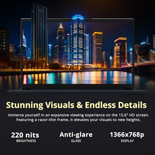 Image of Lenovo IdeaPad 1 15.6 inch Business Laptop with Office 365, Intel Celeron N4500, 12GB RAM, 512GB SSD+128GB eMMC, Intel UHD Graphics, Numeric Keypad, WiFi 6, Win 11 Pro, Abyss Blue, 1TB Docking Station Set