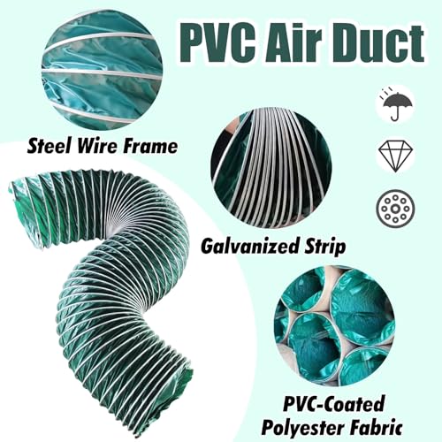 Gaine de ventilation industrielle flexible de 5m avec support en acier robuste - 2