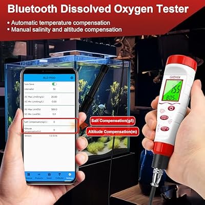 Digital Dissolved Oxygen Meter, GIDIGI Dissolved Oxygen Tester with ATC, DO Meter with 9.84ft DO Probe Cable, Dissolved Oxygen Test Kit for Aquarium, Ponds, Fish Tank Range 0.040.0 Mg/L