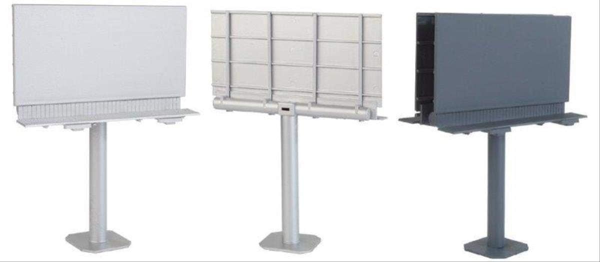 WalthersSceneMaster Walthers HO Scale 1/87 Scenemaster Modern Single-Post Billboard - Kit - 3-3/8 x 4-3/8 x 2-1/16inch 8.6 x 11.1 x 5.2cm (9494252)