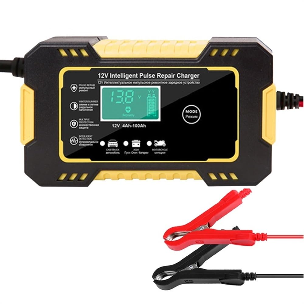 Cargador Baterias Coche Cargador de batería de la Motocicleta del Coche de 12V 6A for la Pantalla Digital de Carga automática de Moto 6A 12V Cargador BateríA Coche