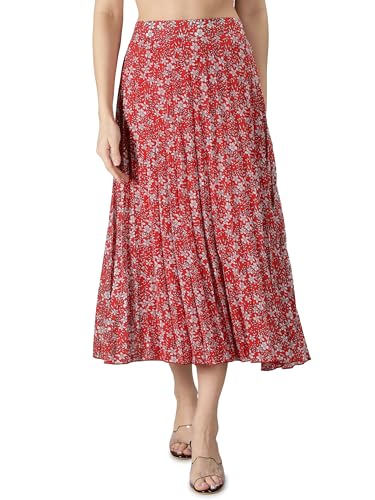 Image of NUEVOSDAMAS Floral Printed Pleated Navy /Multi Skirt