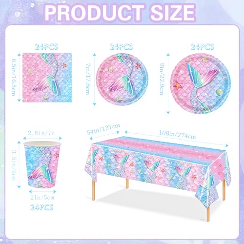 Servilletas sirena para cumpleaños que decoran mesas de princesas 2