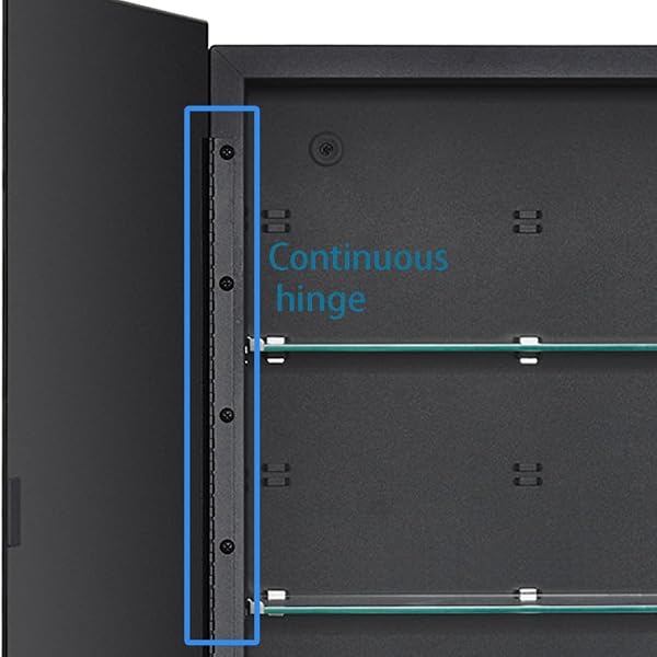IDYLLOR Black Bathroom Medicine Cabinet with Beveled Edge Mirrored Door 14 x 18 inch, Recessed or Surface Mount, with Adjustable Glass Shelves by IDYLLOR - Used condition - Image 7