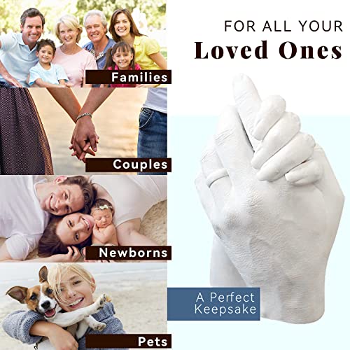 Hand Casting Kit Couples Wedding Hand Molding Kit For Adults Pets Diy Hand Molding Kit Hand Holding Craft For Couples Plaster Hand Mold Casting Kit Gifts For Her Him Birthday Gifts For Mom #TOP1