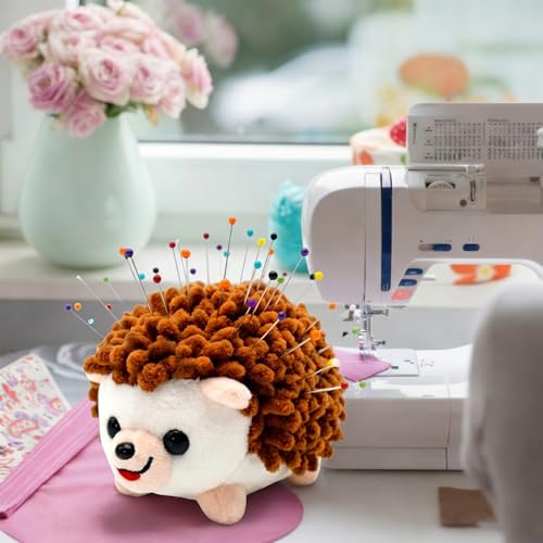 Image of Sizobi Plush Hedgehog Pin Cushion - Soft Sewing Needle Holder, Cute Animal Pin Storage for Quilting Embroidery DIY Crafts, Ideal Sewing Gift (Pins Excluded)