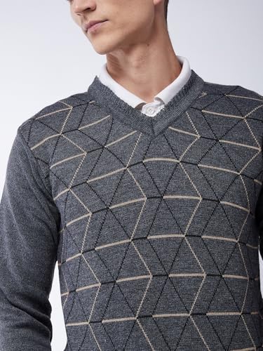 Image of Pivl Men's Winter Geometric Print Sweater - Warmth and Style for The Season||Winterwear||