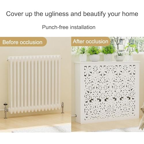 Cache-radiateur blanc pour masquer les tuyaux de chauffage - 2