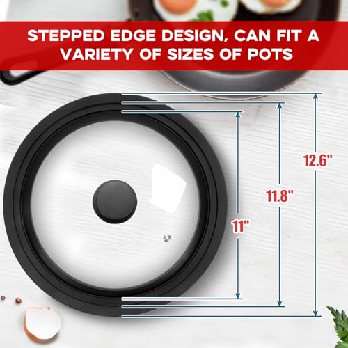 Universal Lid for Pots Pans and Skillets Fits 28cm, 30cm & 32cm Diameter Cookware - Image 2