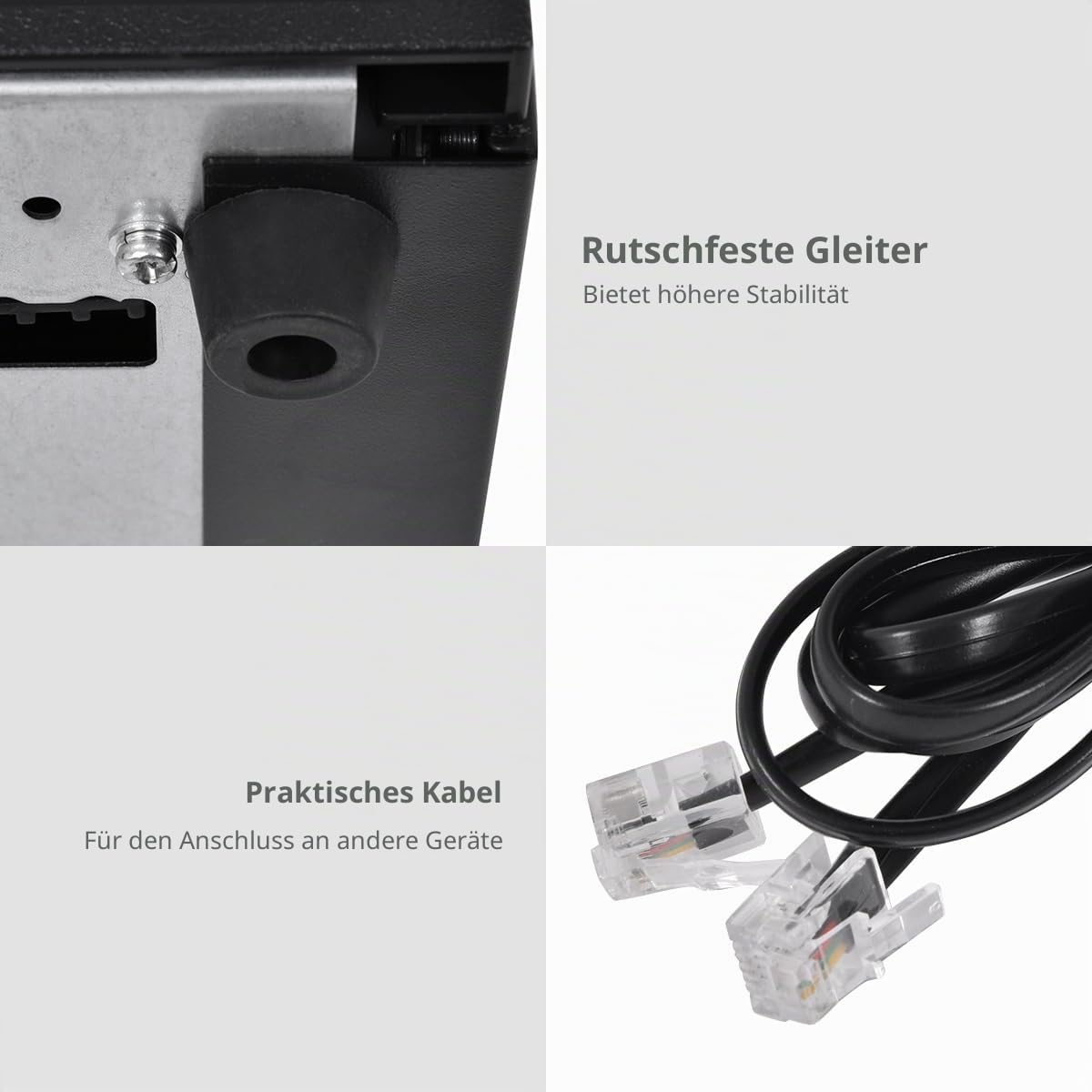SOARS Kassenschublade elektrisch, Kassenlad mit 5 Münz & 5 Scheinfächern | Geldlade mit elektrischer & manueller Öffnung, Geldbox Geldkassette, 40,5 x 42 x 10 cm, Schwarz