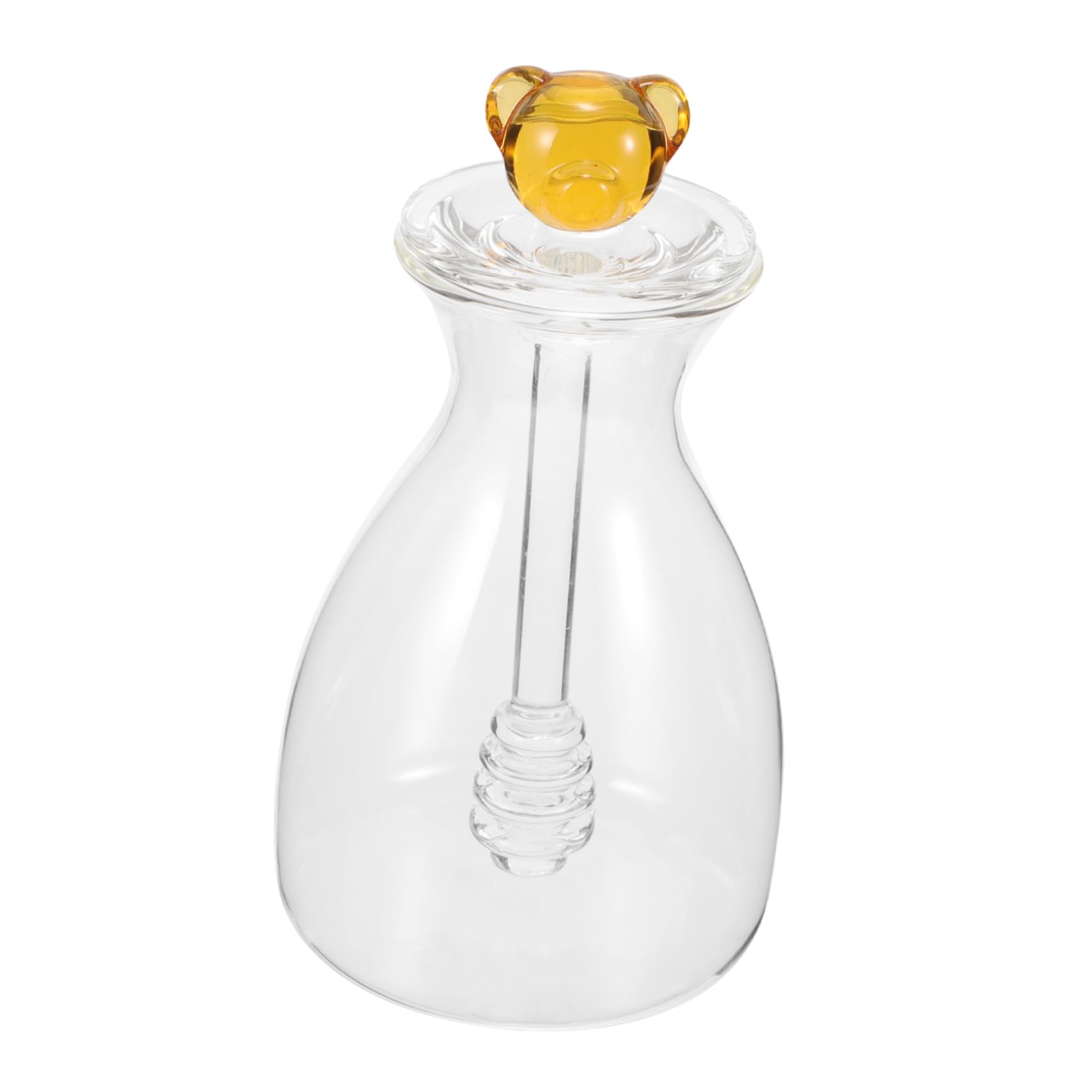 NAMOARLY Transparent Honey Pot Honey Holder Honey Containers with Dipper Honey Jar with Dipper Beehive Honey Pot Syrup Dispenser Honey Jars with Lid Terrarium Glass Crisper Mini