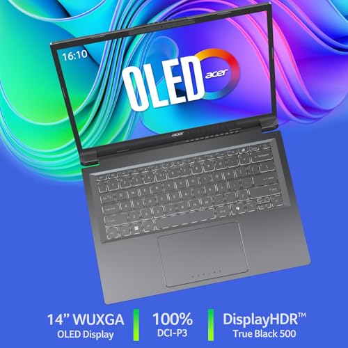 Aspire 14 AI Laptop | Display 14” WUXGA OLED | Intel Core Ultra 7-256V | 16 GB RAM | 512 GB SSD | Copilot+ PC | Windows 11 | QWERTY | PC Portatile IA, 14" - Notebook - Immagine 2