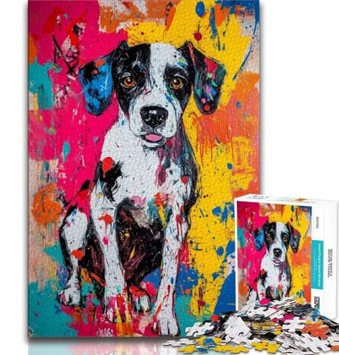 Pointer-Hunde-Puzzles für Teenager, 1000 Puzzles, Lernspielzeug, Familienspiele mit passendem Poster und Quizblatt (38x26cm)