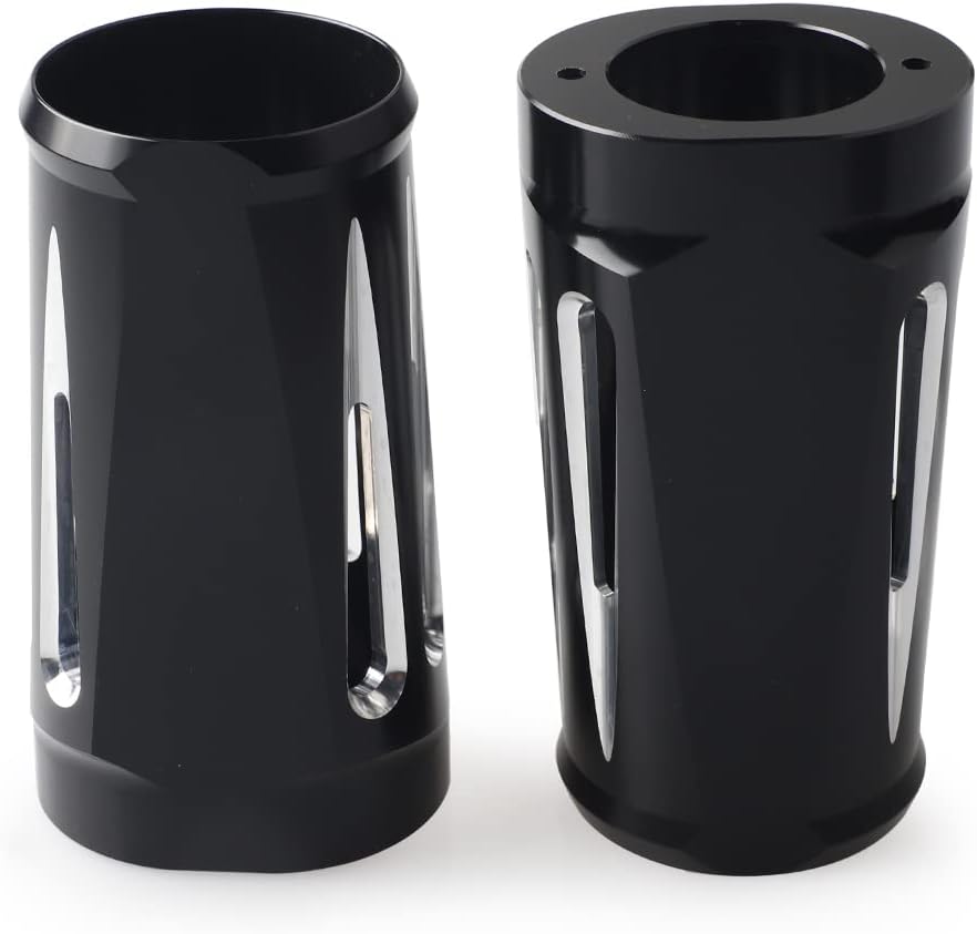 Black Aluminum Fork Boot Slider Cover Cow Bells Fit for Touring Glide