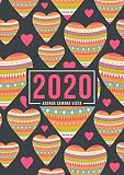  Agenda semana vista 2020: Del 1 de enero de 2020 al 31 de diciembre de 2020: Diario, organizador y planificador con vista semanal y mensual español: Corazones con patrón 936-2