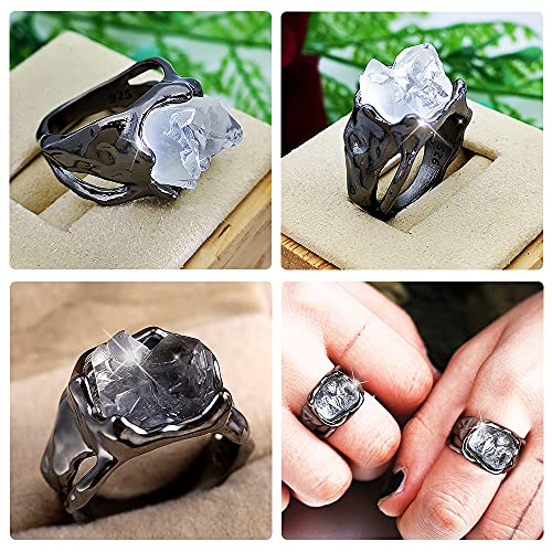 Retro Crystal Statement Ring Uniquely Stylish Gothic Hip Hop Punk Promise Cocktail Ring Party Jewelry Gifts For Men Women (9) #TOP2