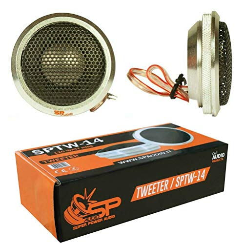SP Audio 2 SP TW-14 tweeter 2,2' 5,50 cm 55 mm diametro 120 Watt rms e 240 Watt Max 4 ohm in alluminio Profondità ridotta di 1,00 cm, copp