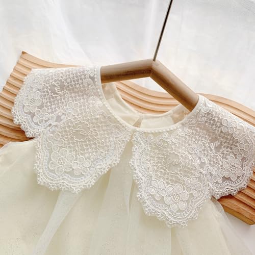 Baby Girl Dress with Vintage Lace Collar, Tulle Skirt - Ideal for First Birthday, Flower Girl or Wedding Guest Dress4