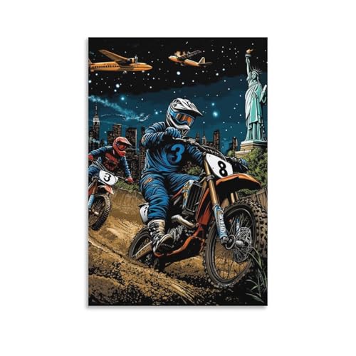 Cuadro en lienzo de bicicleta para decoración de sala de estar y dormitorio 50x75cm