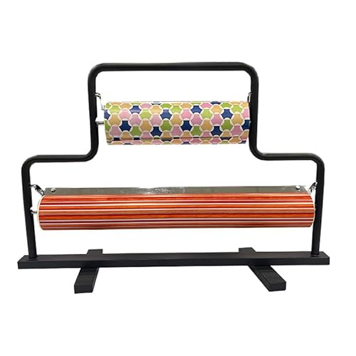 Portarrollos de Papel de Regalo para 2 Tamaños en 30cm / 60cm, Dispensador de Regalo, Portabobinas Soportes Negro Brillo para Tiendas y Manualidades (No Incluye Papel de Regalo) [120302]