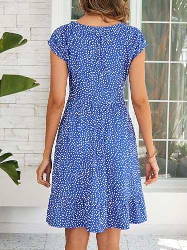 Image of HUHOT Teen Petite Women Floral Short Summer Mini Dresses with Pockets Cute Milkmaid Sundress 2026
