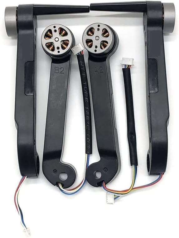 Four black drone arms with integrated brushless motors and wiring harnesses.