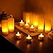 WoneNice Rechargeable Tea Lights Flickering Flameless Candles with Charging Base and AC Adapter, Romantic for Lantern Party Restaurants Weddings Christmas and Holiday Decoration