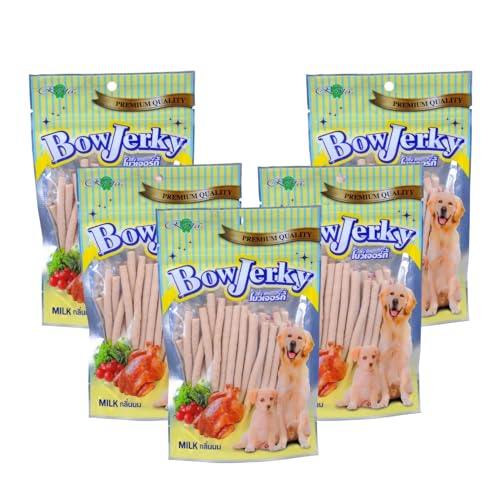 Image of Chicken Dog Treats, High Protein Jerky Sticks, Milk Flavour, 200gm, Pack of 5