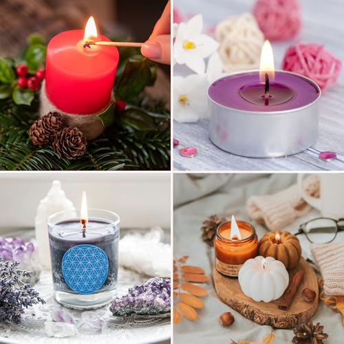 Image of Zeyune 20 Pcs Candle Wick Needle for Silicone Molds, Mold Punch Needle with Hook & Eye, Candle Inserting Tool, Wick Holders, Thread, Stickers and Tabs