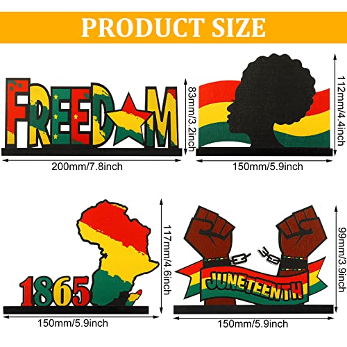 Chunful 4 Pieces Juneteenth Wooden Centerpieces For Table Wood Mantle Juneteenth Party Favors Juneteenth Party Decorations Wooden Table Decor Centerpieces For Juneteenth Home Desktop Decorations #TOP2