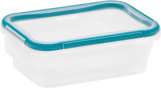Snapware Total Solution 3-Cup Plastic Food Storage Container with Lid, 3-Cup Square Meal Prep Container, Non-Toxic, BPA-Free Lid with 4 Locking Tabs, Microwave, Dishwasher, and Freezer Safe