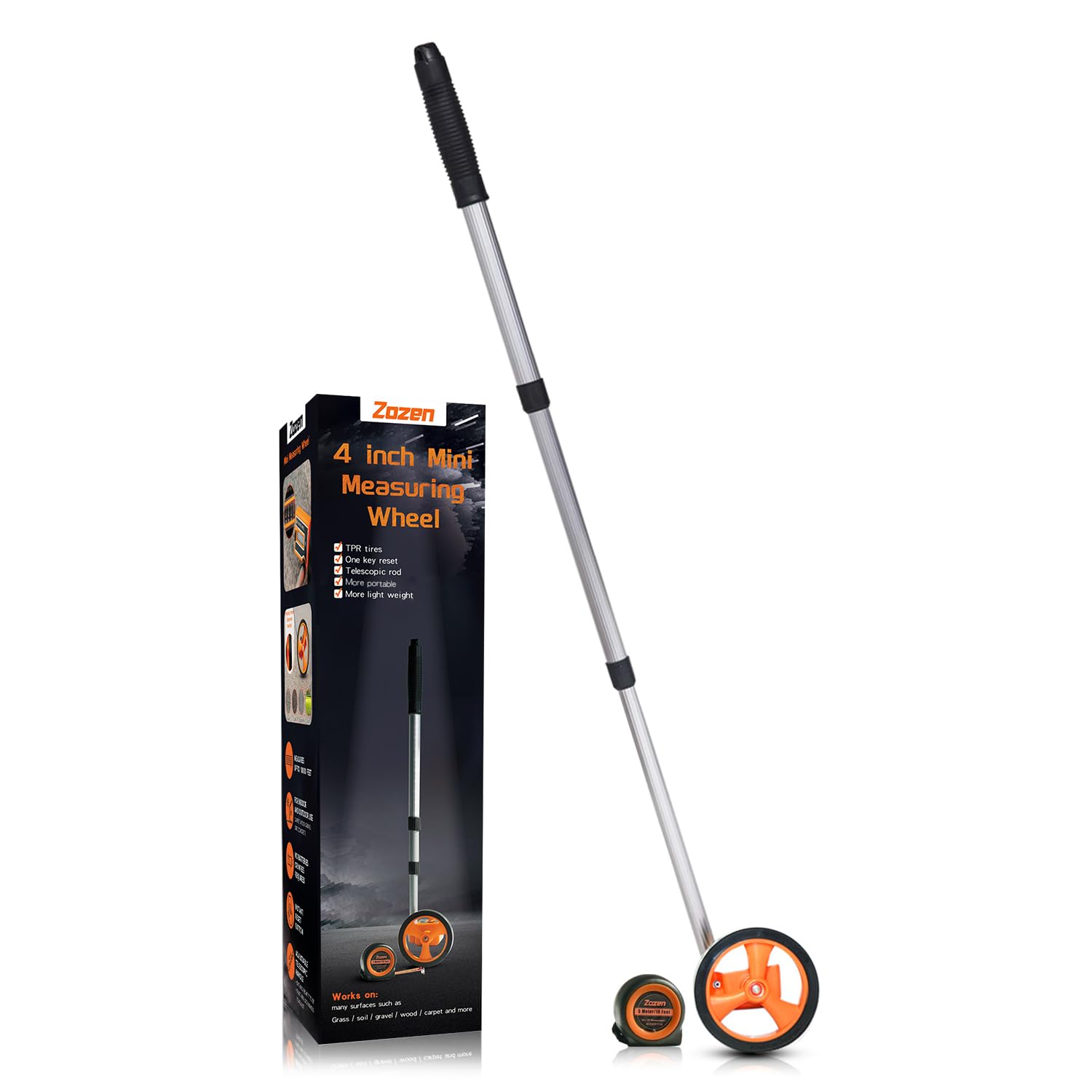 Zozen 4-Inch Measuring Wheel in Feet and Inches,Tape Measure -1